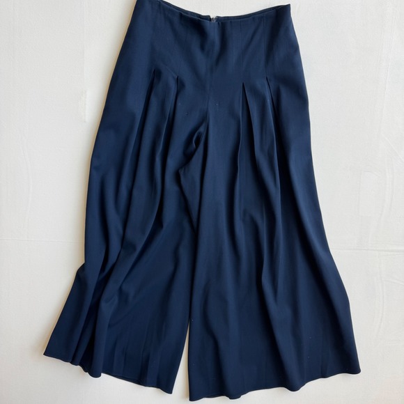 Karen Millen Pants - Karen Millen Navy Blue Wide Leg Pleated High Waist Trousers Palazzo Pants size 8